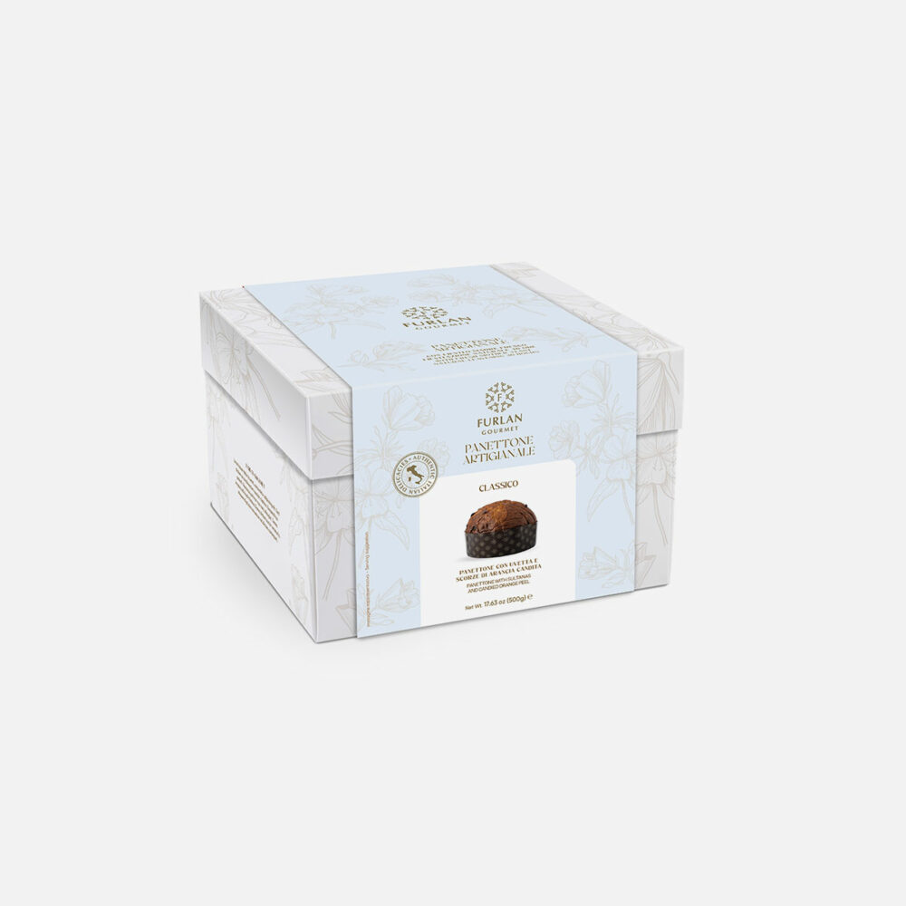 Panettone tradizionale con uvetta e scorze di arancia candite