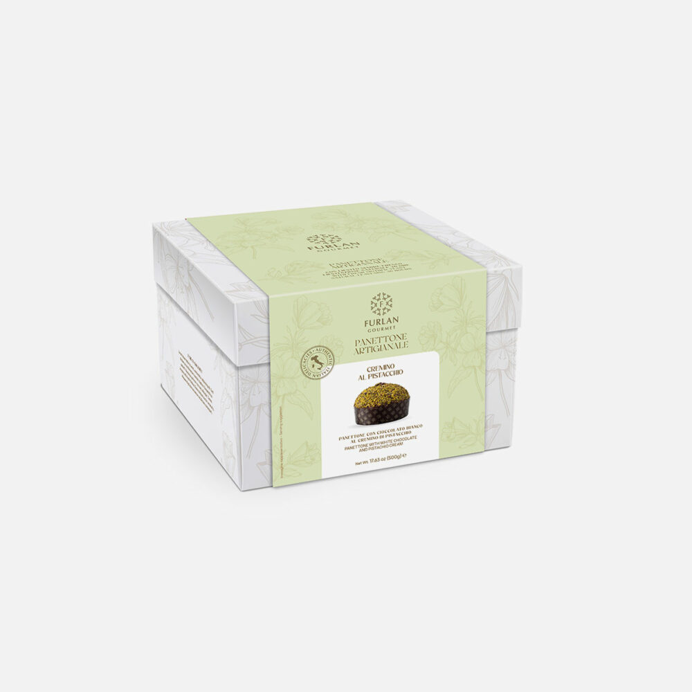 Panettone con cioccolato bianco al cremino di Pistacchio