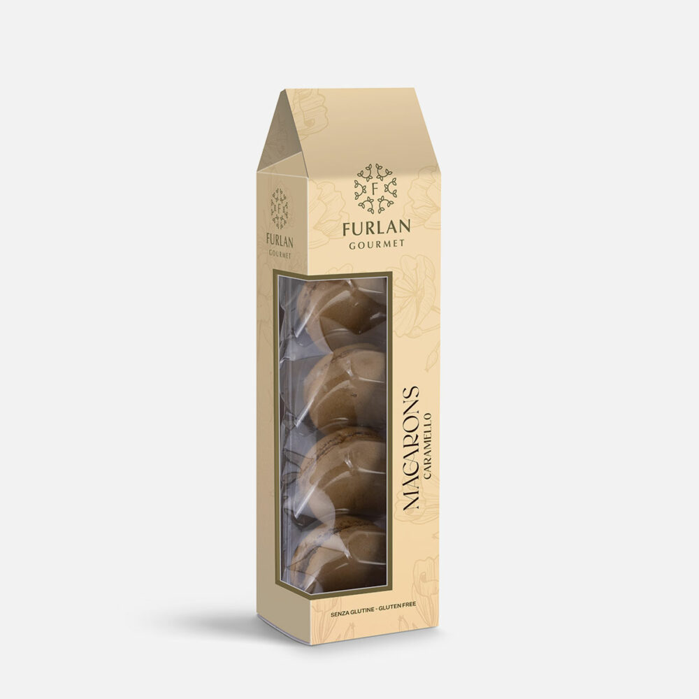 Meringhe alle Mandorle farcitura al gusto caramello salato - 4 Macarons