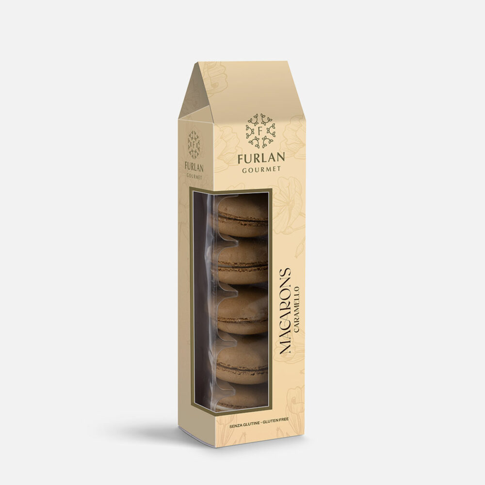 Meringhe alle Mandorle farcitura al gusto caramello salato - 6 Macarons