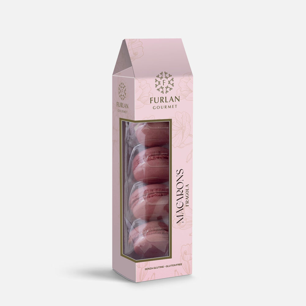 Meringhe alle Mandorle farcitura al gusto fragola - 4 Macarons