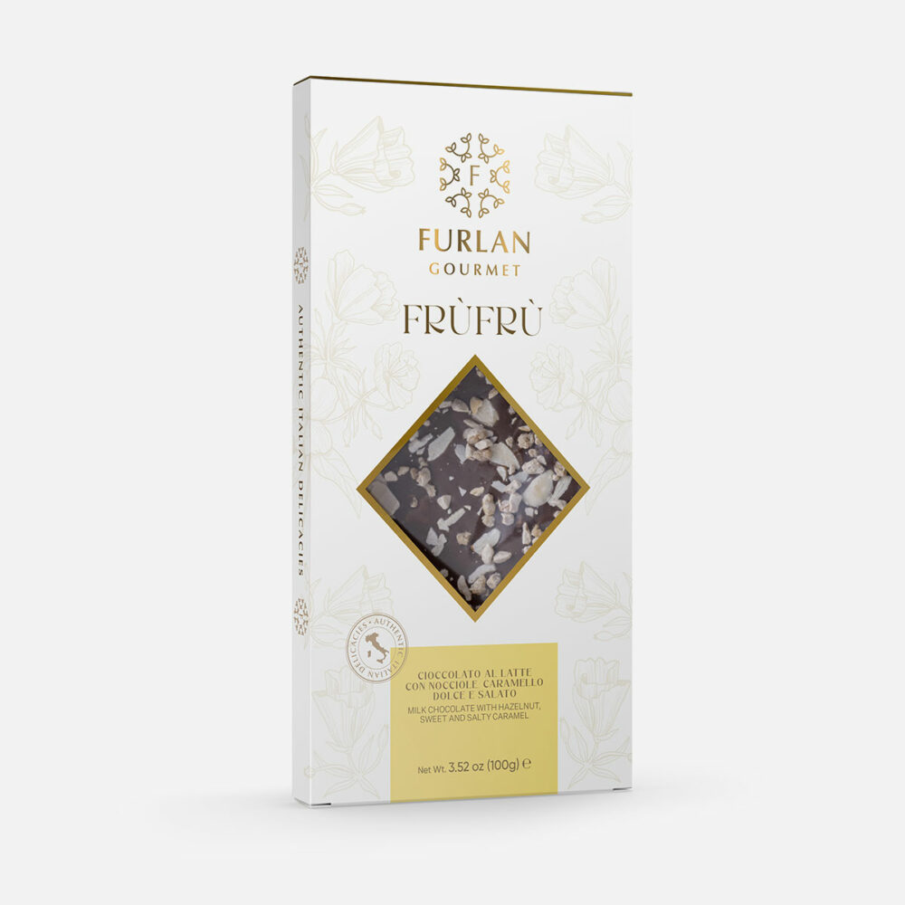 Cioccolato al latte con nocciole. caramello dolce e salato