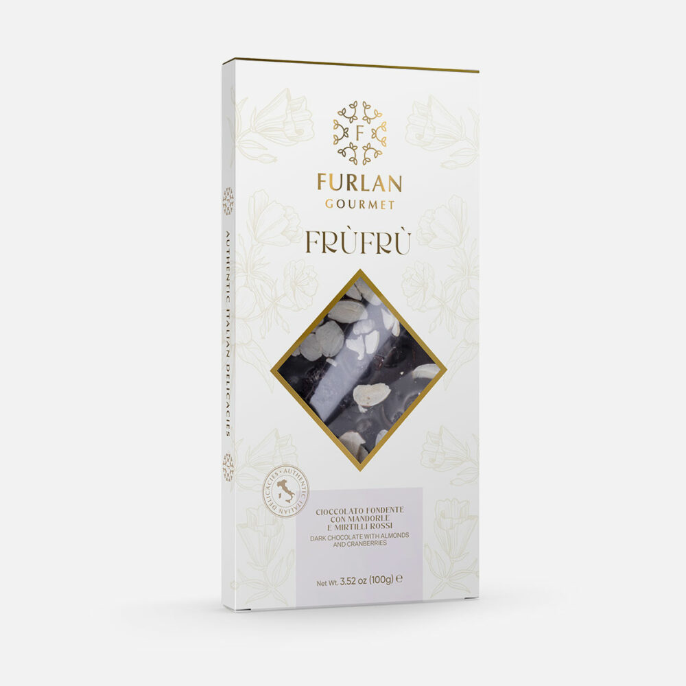 Cioccolato fondente con mandorle e mirtilli rossi
