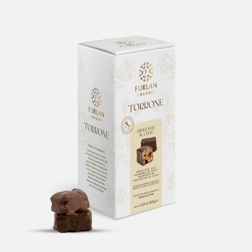 Croccante alle Mandorle di Avola ricoperto di cioccolato al latte