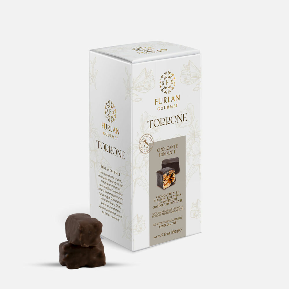 Croccante alle Mandorle di Avola ricoperto di cioccolato fondente