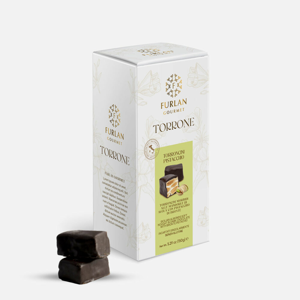 Torroncini morbidi alle mandorle di Avola con pistacchio
