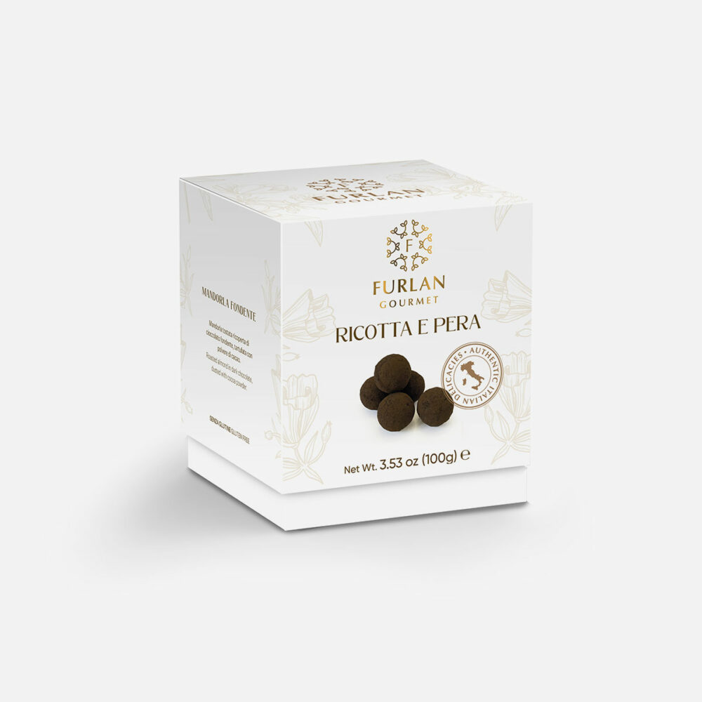 Cubetto di limone ricoperto di cioccolato bianco gusto delizia al limone e tartufato con polvere di frutta