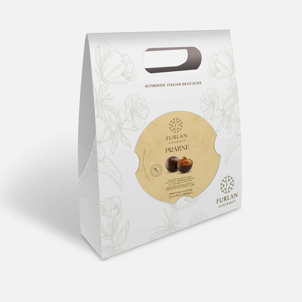Praline di cioccolato al latte e morbido ripieno al caramello salato - Bag