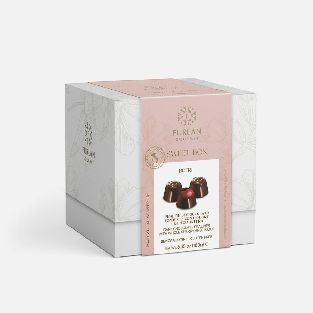 Praline di cioccolato fondente con liquore e ciliegia intera - SweetBox
